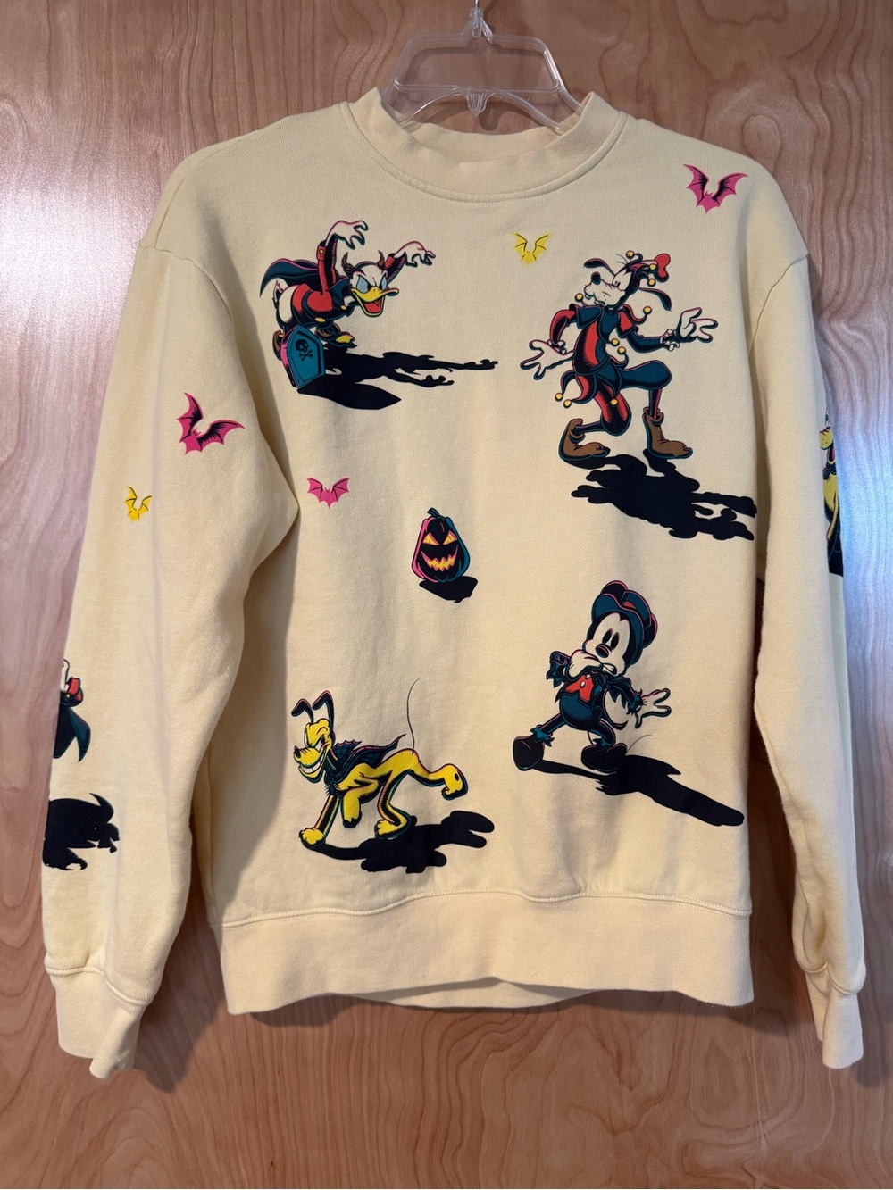 Disney Parks Halloween Mickey Mouse Friends Pullover Sweatshirt Cream Adult XS